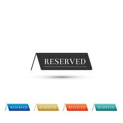 Reserved icon isolated on white background. Set elements in colored icons. Flat design. Vector Illustration