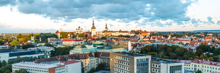 Naklejka na ściany i meble Cityscape of Talinn, capital city of Estonia