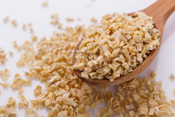 fragrant dried parsnip on a white acrylic background