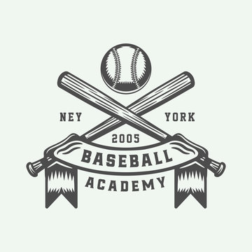 Vintage baseball sport logo, emblem, badge, mark, label. 