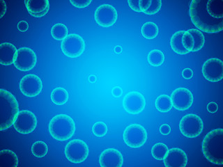 Blue bacterium background. Vector illustration
