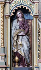 Saint Mary Magdalene statue on the Sacred heart of Jesus altar in the church of Saint Matthew in...