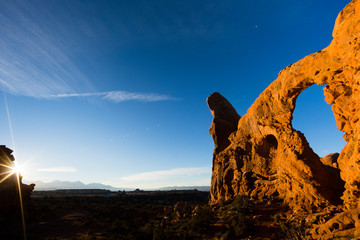 Arches National Park, Utah, USA. View of Turret Arch during sunrise. © Dave