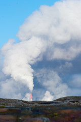Fototapeta na wymiar Emissions from chimney