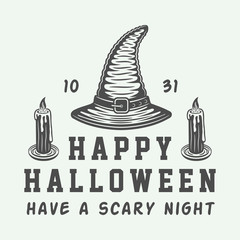 Vintage retro halloween logo, emblem, badge, label, mark, patche