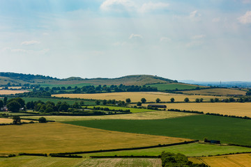 UK weather, Bedfordshire. Blue skies and rich colours in the view towards Ivinghoe Beacon on a sunny day near Whipsnade Zoo.