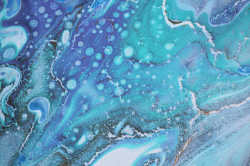 Marble texture. Acrylic colors blots. Abstract background.