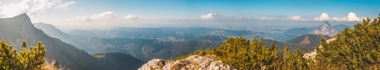 Naklejka premium Beautiful alpine view at Feuerkogel summit -Ebensee - Salzburg - Austria
