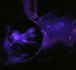 Purple blured glowing fractal background. Fantasy fractal texture. Digital art. 3D rendering. Computer generated image.