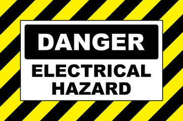 electrical hazard warning sign 