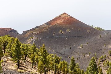 Volcanic landscape along   Ruta de los Volcanes, beautiful hiking path over the volcanoes, La...