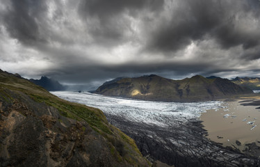Skaftafell glacier, Vatnajokull National Park in Iceland