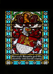 Coat of arms of the Counts of Eltz, stained glass in Zagreb cathedral dedicated to the Assumption of Mary 