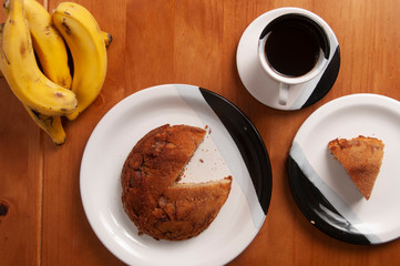 coffee and banana cake