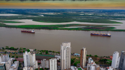 Aerial shot over Rosario City
