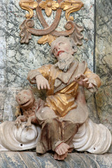 Fototapeta premium Saint Mark the Evangelist, pulpit in the chapel of St. Wolfgang in Vukovoj, Croatia