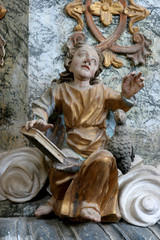 Saint John the Evangelist, pulpit in the chapel of St. Wolfgang in Vukovoj, Croatia