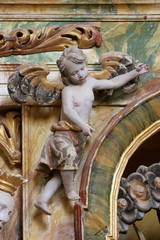 Angel on the main altar in the chapel of St. Wolfgang in Vukovoj, Croatia 
