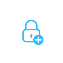Lock with add sign, security icon