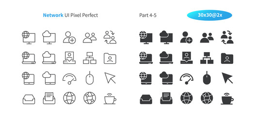 Network UI Pixel Perfect Well-crafted Vector Thin Line And Solid Icons 30 2x Grid for Web Graphics and Apps. Simple Minimal Pictogram Part 4-5