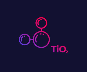 titanium dioxide molecule, linear icon