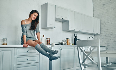 Young woman at home