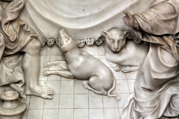 Cat and Dog, altar of the Last Supper in Zagreb cathedral dedicated to the Assumption of Mary