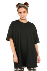 Blank t-shirt mock-up - Cool streetwear fashion girl ready for your design