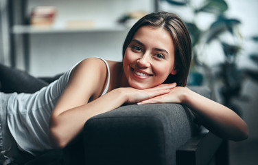 Young woman at home