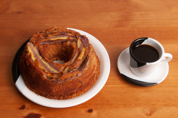 banana cake and coffee