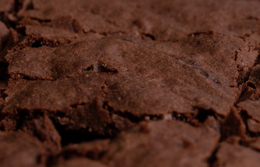 Close up of slices of chocolate brownie