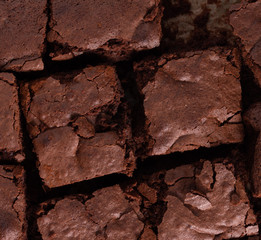 Top down slices of chocolate brownies