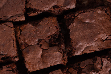 Crumbled slices of homemade chocolate cake