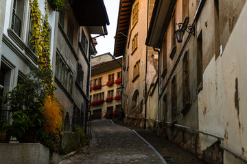 Switzerland, marvellous old street in the city