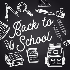 back to school with chalk font on blackboard