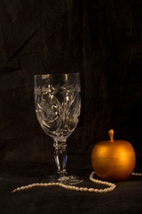 glass of wine and candle