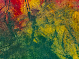 Hand drawn painting. Abstract art background. Painting on canvas. Color texture. Fragment of artwork. Brushstrokes of paint. Modern art. Contemporary art. Colorful canvas. Close up.