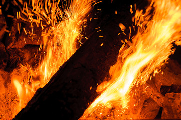 Fire with sparks