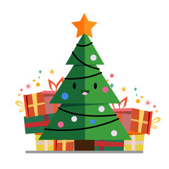 Christmas post card illustration