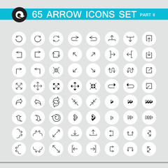 65 arrow sign icon set. Part 2. Vector illustration
