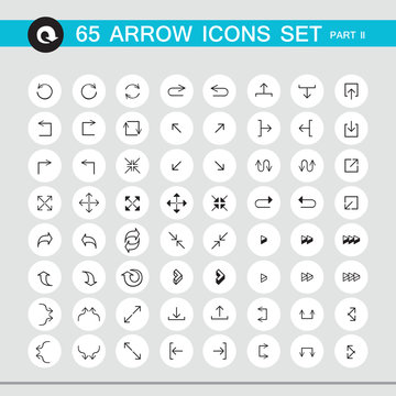 65 arrow sign icon set. Part 2. Vector illustration