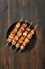 Barbecued chicken kebab