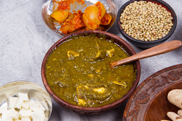 indian traditional palak paneer 