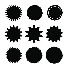 Set of vector starburst, sunburst badges. Design elements - best for sale sticker, price tag, quality mark. Flat vector illustration isolated on white background.