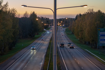 Driving to the sunset