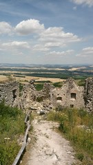 Fototapeta na wymiar Ruins and view in West Slovakia, Korlatka