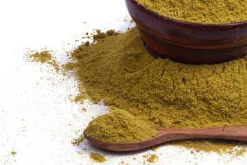 Coriander seeds, fresh coriander and powdered coriander