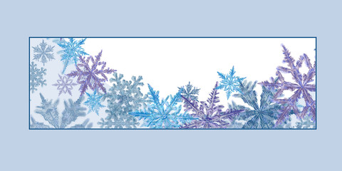 Small Label Template for Christmas, New Year, and Winter Holiday Decorated with Snowflake Pattern and Wreath.