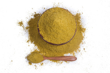 Coriander seeds, fresh coriander and powdered coriander