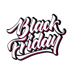 Vector black friday lettering hand drawn ink brush